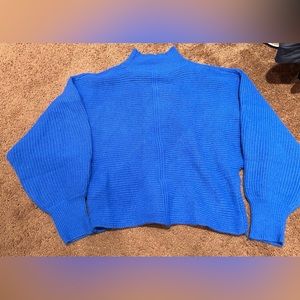 Blue mockneck sweater